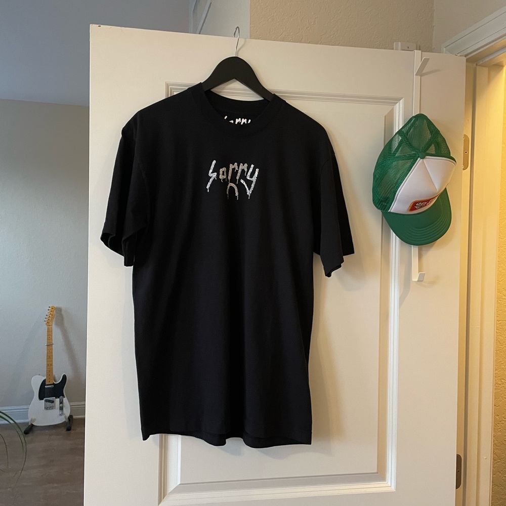 Sorry in advance crystal logo tee size M